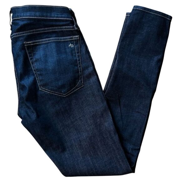 Rag & Bone Dre Mid-Rise Boyfriend Slim Leg Beverly Dark Wash Denim Jeans Size 26 - Picture 1 of 7